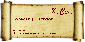 Kopeczky Csongor névjegykártya