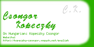 csongor kopeczky business card